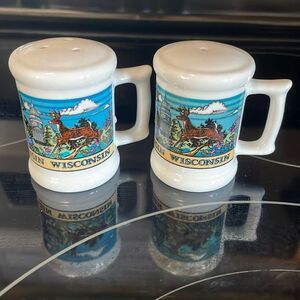 Vintage Karol Western Wisconsin Beer Mug Ceramic Salt & Pepper Shakers